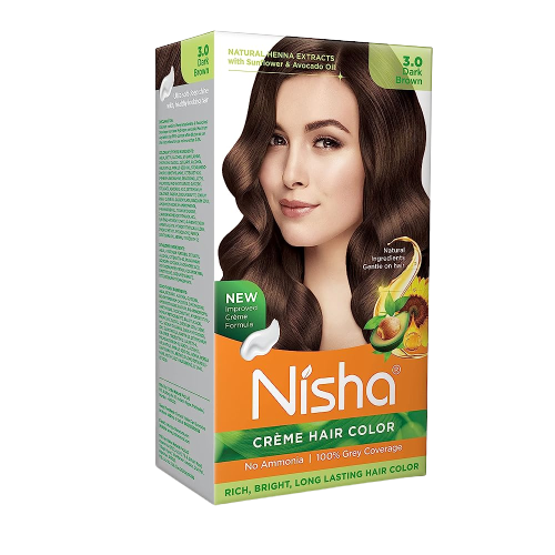 Nisha Creme Hair Color Dark Brown