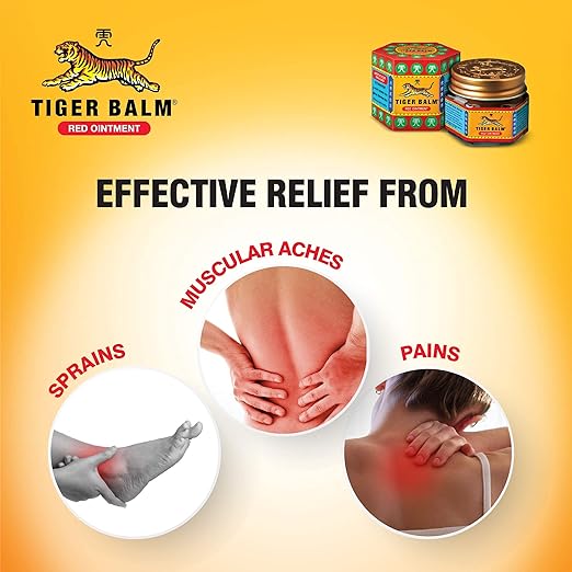 Tiger Balm Red Ointment | 21ml each | Pack of 4 | Ayurvedic Pain Relief Balm | for Effective Relief from Joint Pain, Back Pain, Body Pain, Knee Pain, Muscular Ache & Sprain | Combo Pack