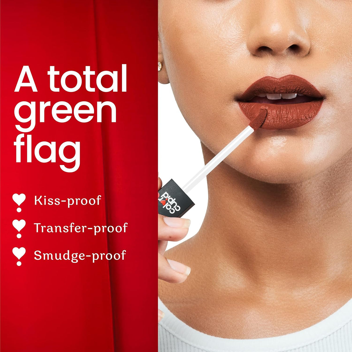 Color Cupid Matte Intense Color 18 - Hour Stay Liquid Lipstick | Infused with Hyaluronic Acid & Ceramide | Transfer Proof & Kiss Proof| Forever Love - Sweetheart Mocha | 1.5 ml - Vamzn#