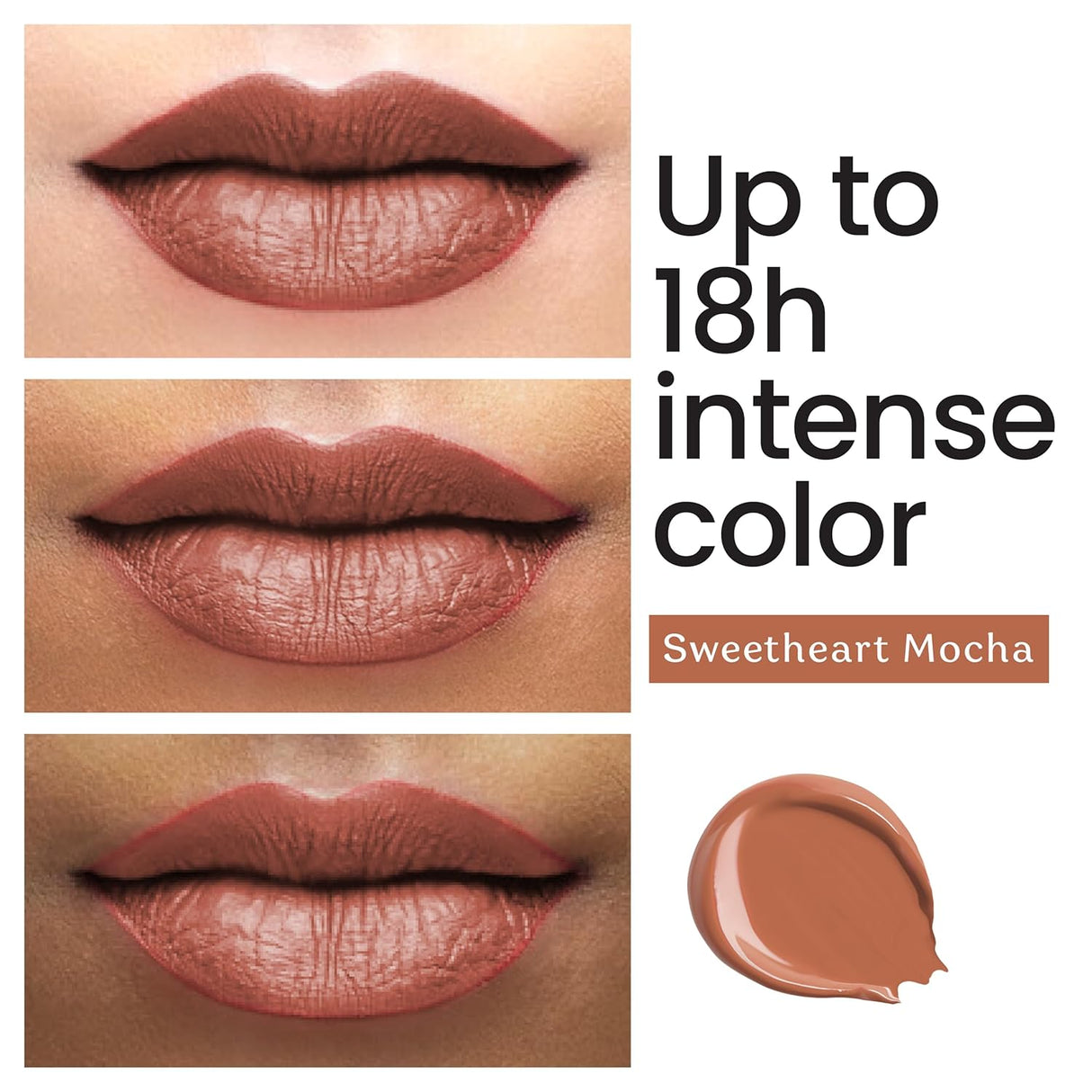 Color Cupid Matte Intense Color 18 - Hour Stay Liquid Lipstick | Infused with Hyaluronic Acid & Ceramide | Transfer Proof & Kiss Proof| Forever Love - Sweetheart Mocha | 1.5 ml - Vamzn#