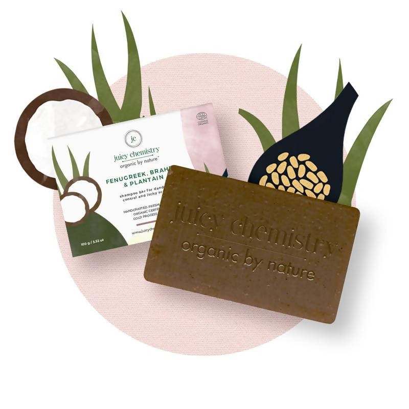 Juicy Chemistry Fenugreek, Brahmi & Plantain Shampoo Bar