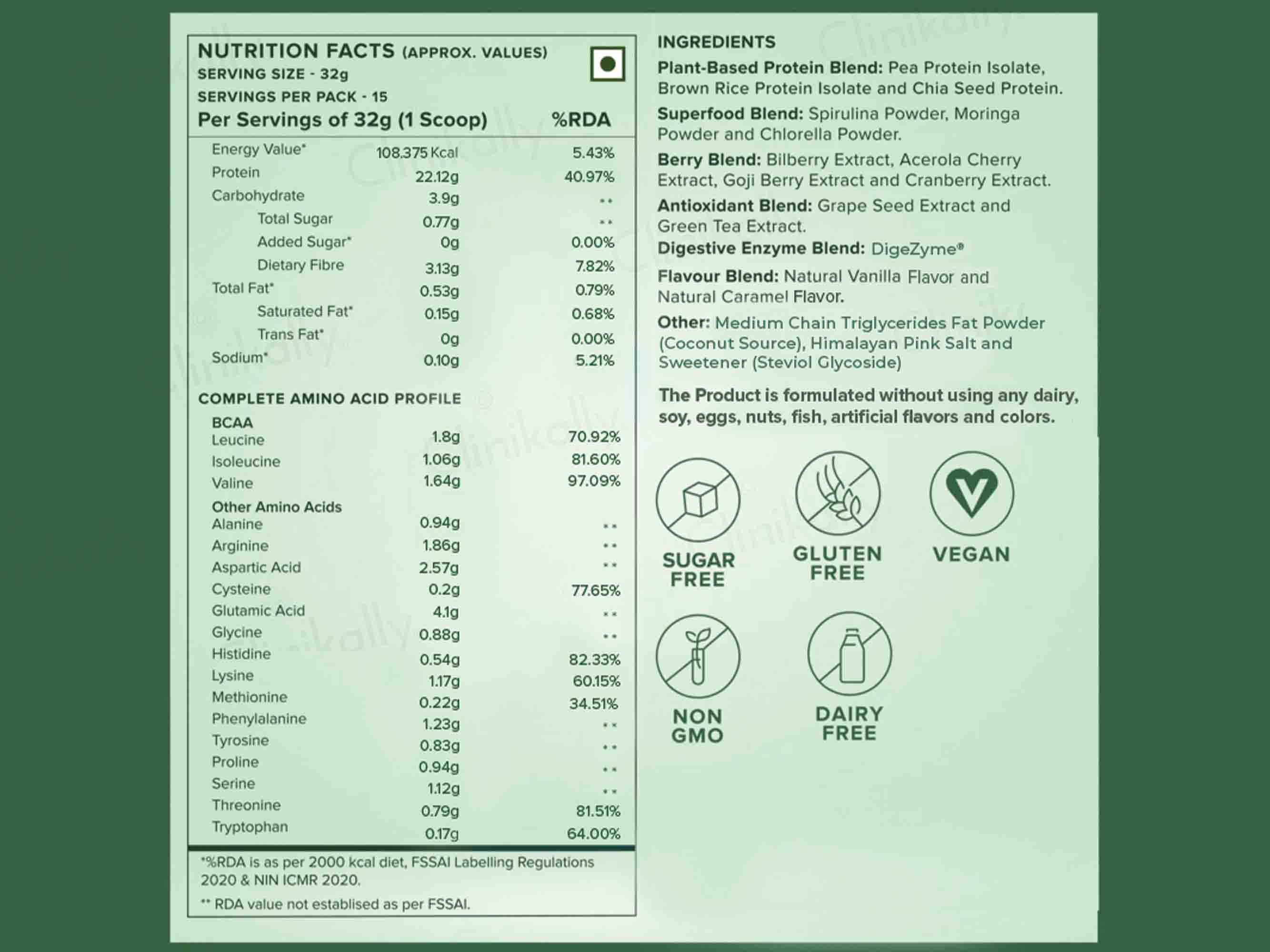 Wellbeing Nutrition Superfood Plant Protein Powder