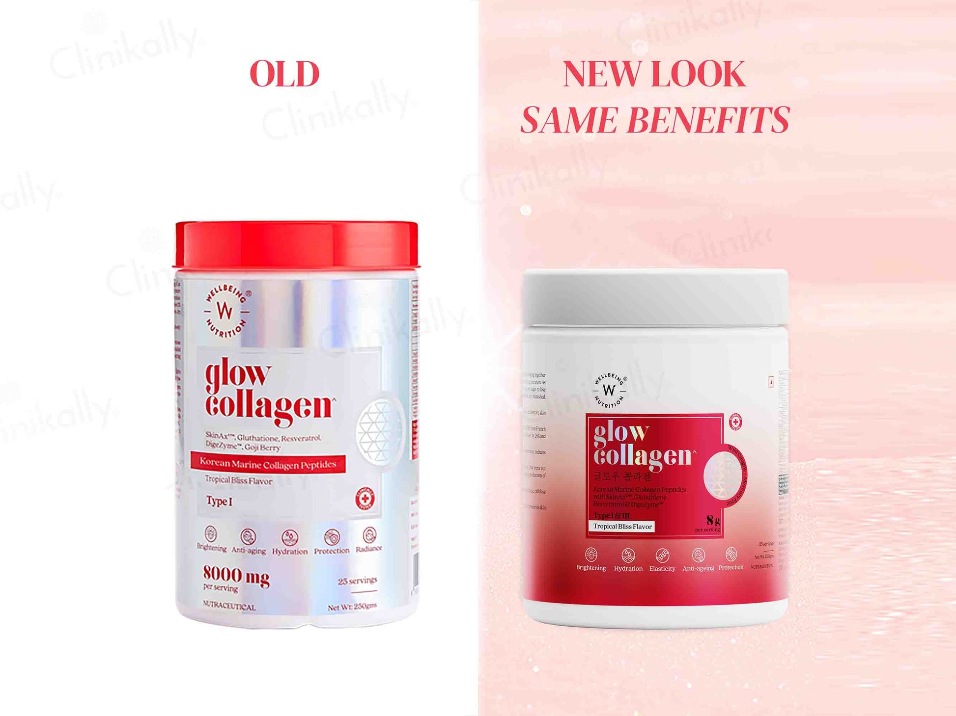 Wellbeing Nutrition Glow Korean Marine Collagen Powder - Tropical Bliss Flavour