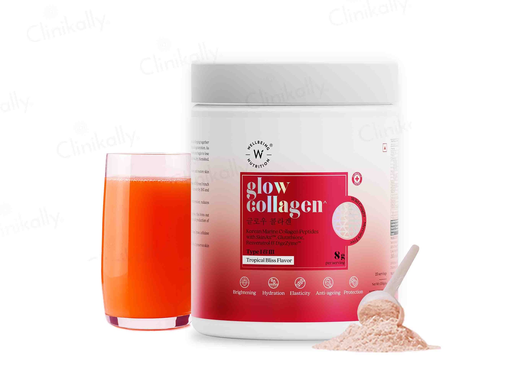 Wellbeing Nutrition Glow Korean Marine Collagen Powder - Tropical Bliss Flavour