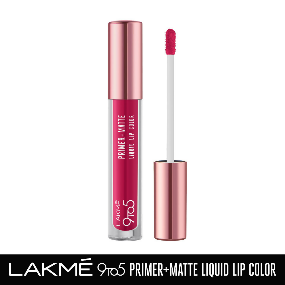 Lakme 9to5 Primer + Matte Liquid Lip Color - MP2 Power Pink