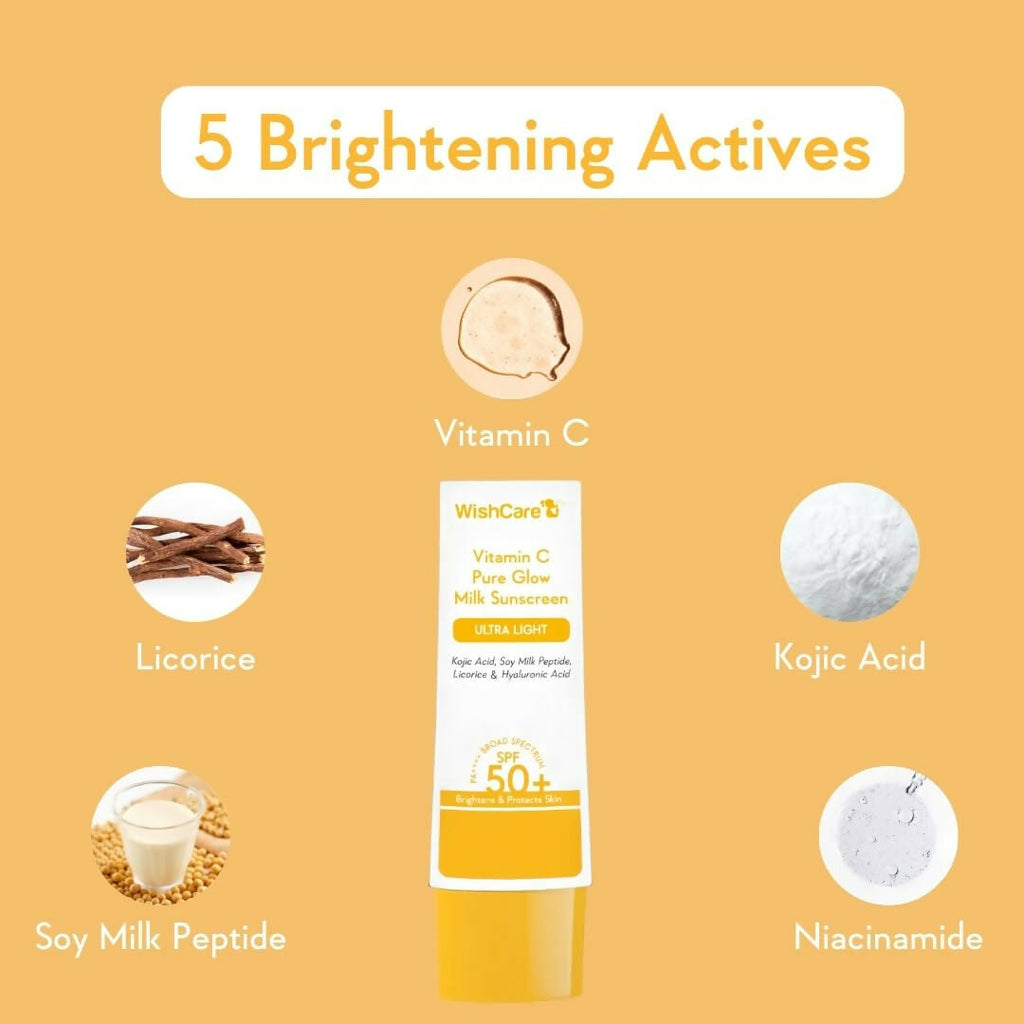 Wishcare Vitamin C Pure Glow Milk Sunscreen SPF 50