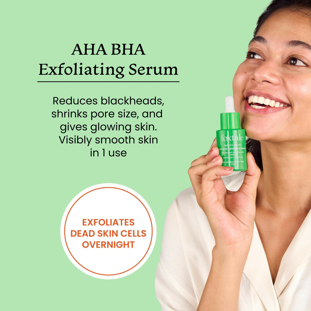 Foxtale 2% Salicylic Acid AHA BHA Exfoliating Serum with Niacinamide, Fights Acne, Reduces Blackheads & Whiteheads, Reduces Excess Oil & Bumpy Texture