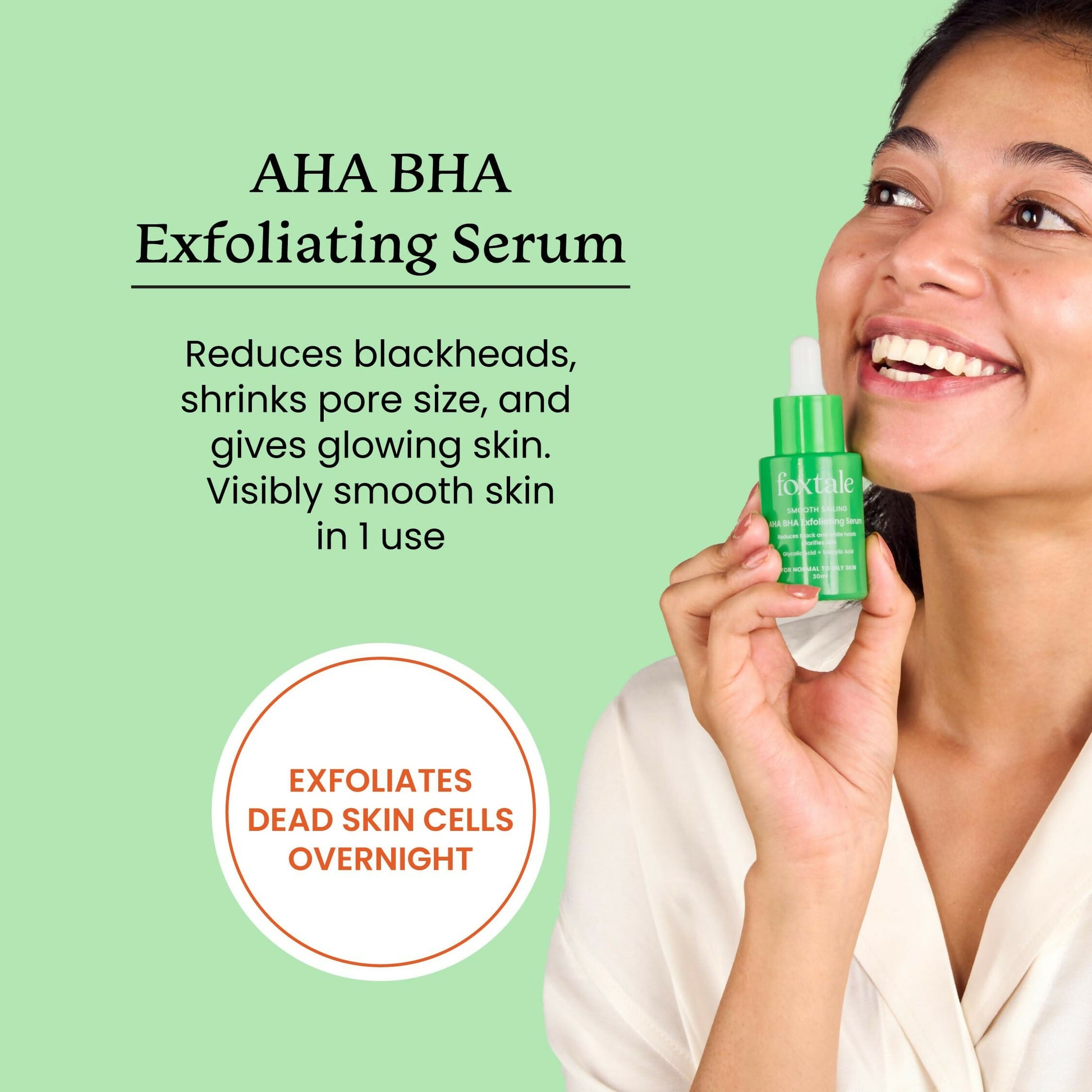 Foxtale 2% Salicylic Acid AHA BHA Exfoliating Serum with Niacinamide, Fights Acne, Reduces Blackheads & Whiteheads, Reduces Excess Oil & Bumpy Texture
