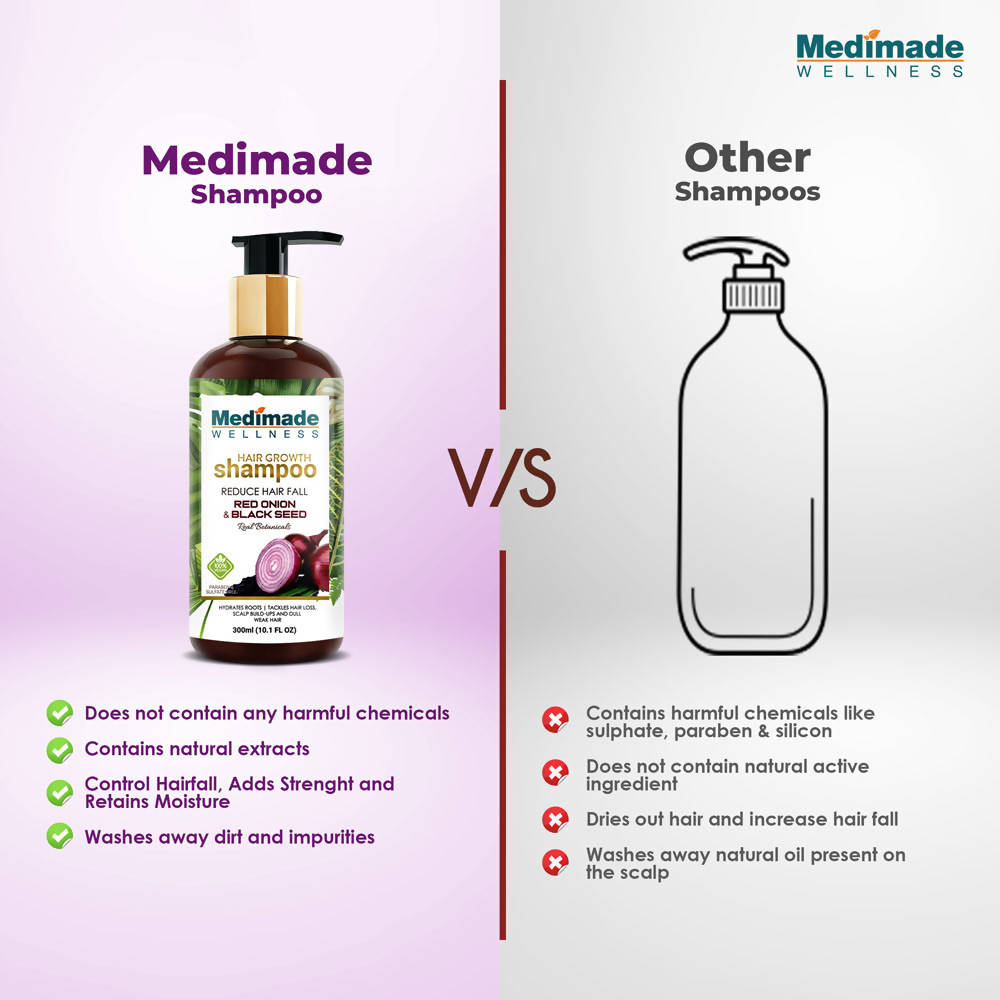 Medimade Wellness Red Onion and Black Seed Hair Growth Shampoo