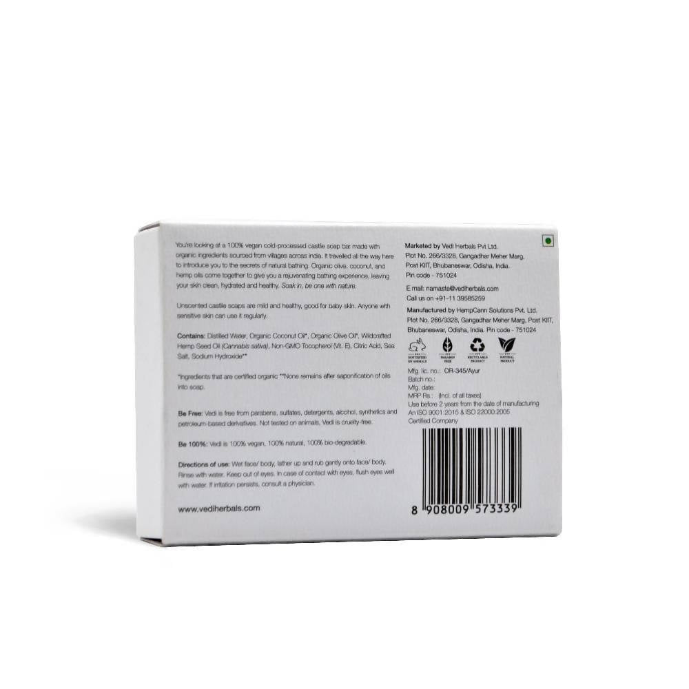 Vedi Herbals Unscented Castile Soap Bar