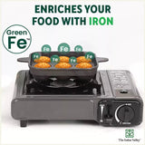 9 Pit/Cup CASTrong Cast Iron Paniyaram/Appe Pan+ Free Spatula, Pre - seasoned, Natural Nonstick, 100% Pure, Toxin - free, 24 cm, 1.34 kg - Vamzn#
