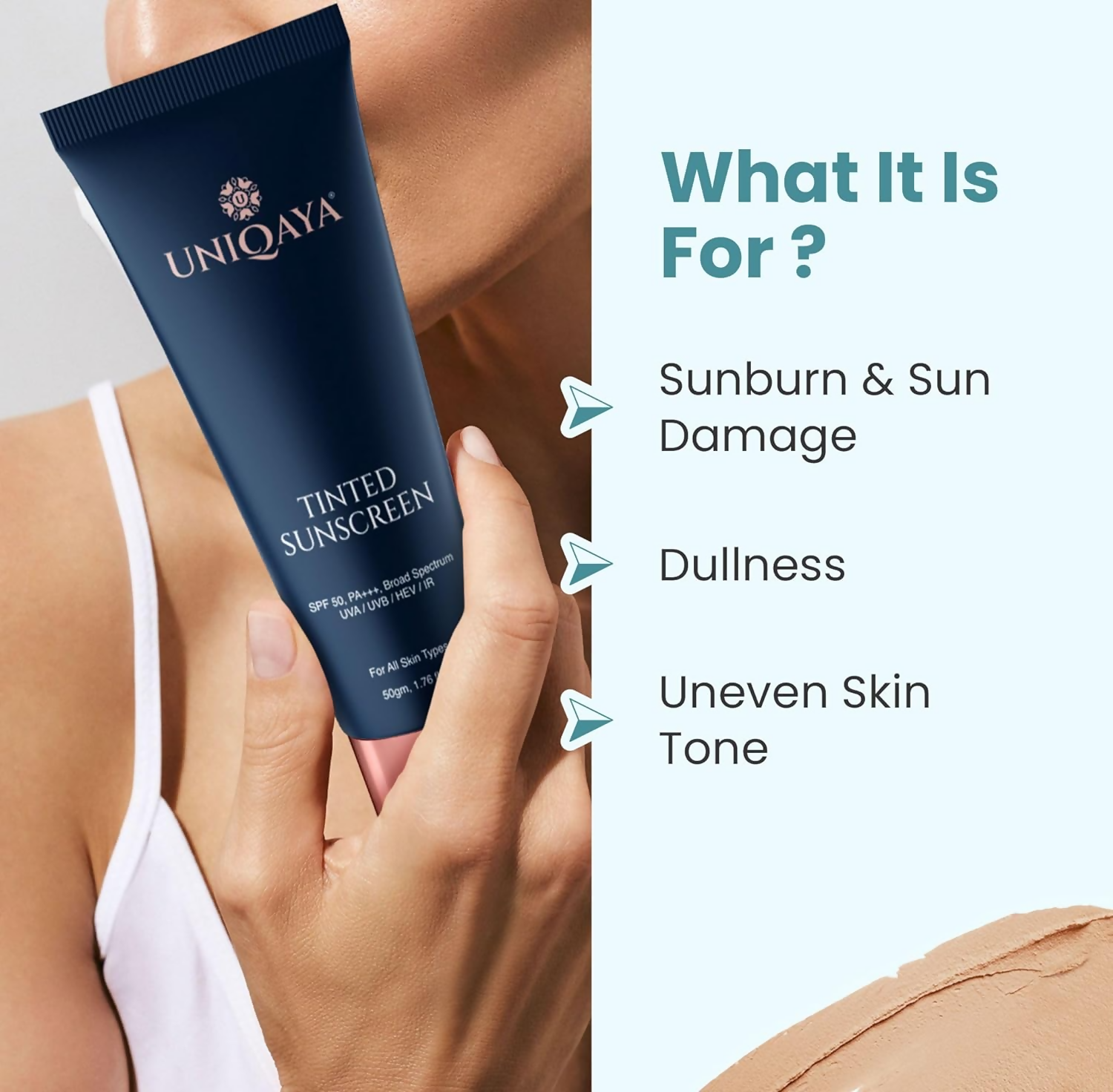 Uniqaya Tinted Sunscreen Spf 50 PA+++|Tinted Sunscreen