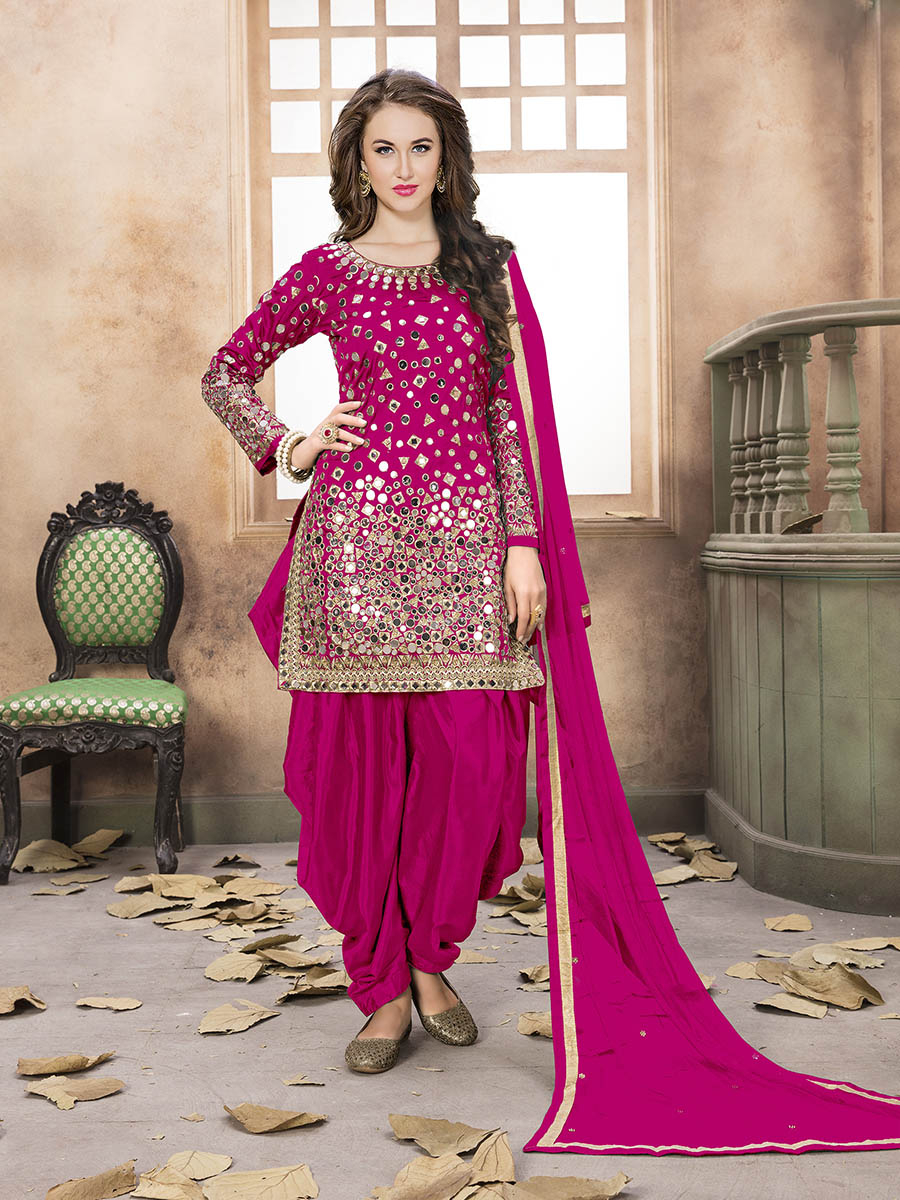 Rani Tafeta Silk Patiyala Suit