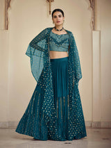 Rama Green Crepe Designer Suit