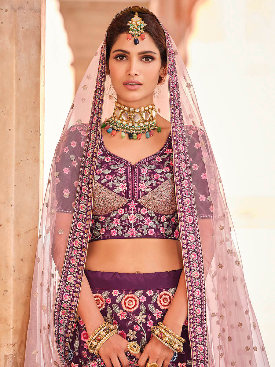 Wine Designer Hand work Lehenga