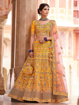 Mustard Yellow Designer Hand work Lehenga