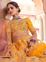 Mustard Yellow Designer Hand work Lehenga