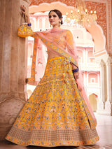 Mustard Yellow Designer Hand work Lehenga