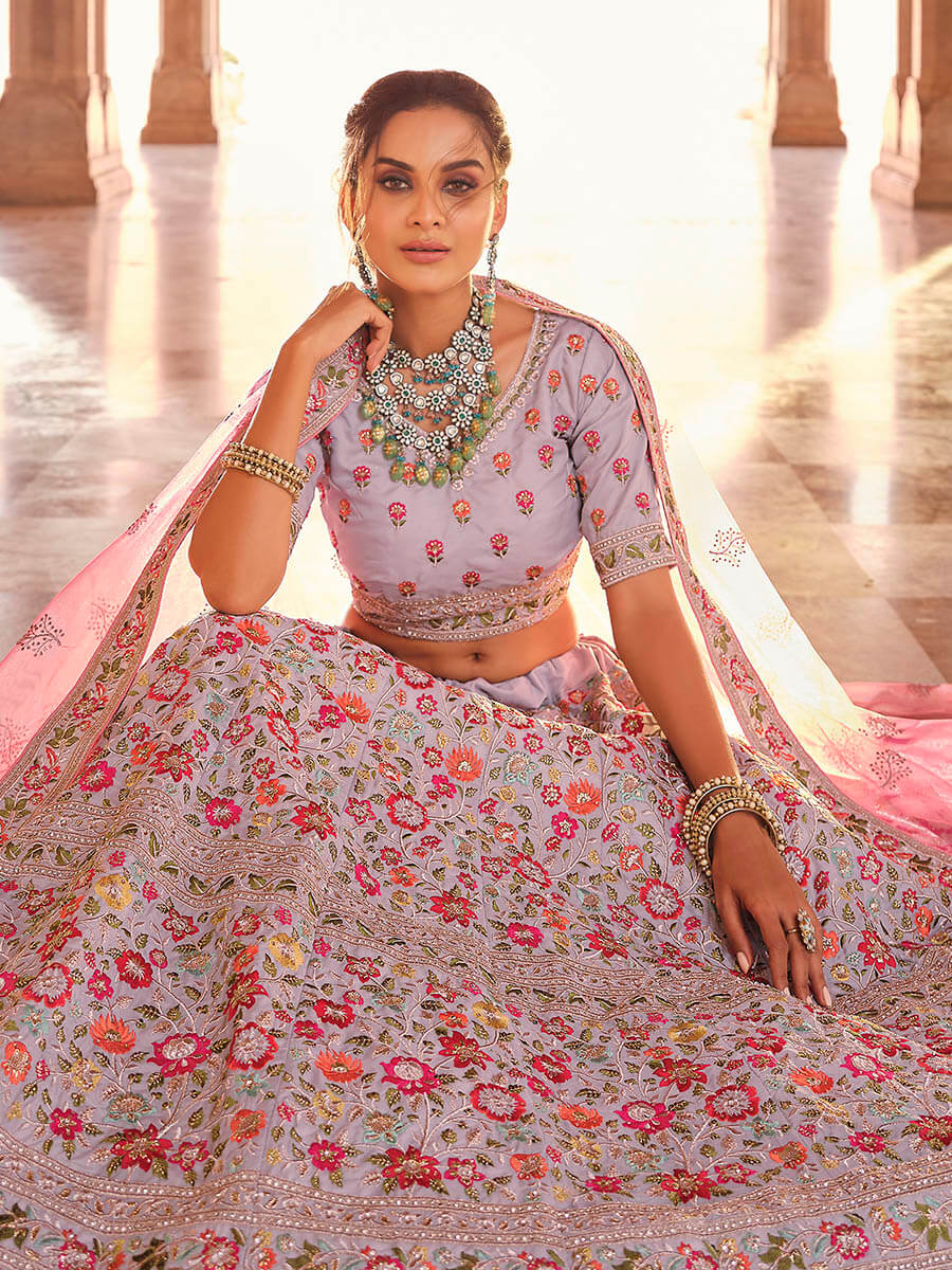 Grey Designer Hand work Lehenga