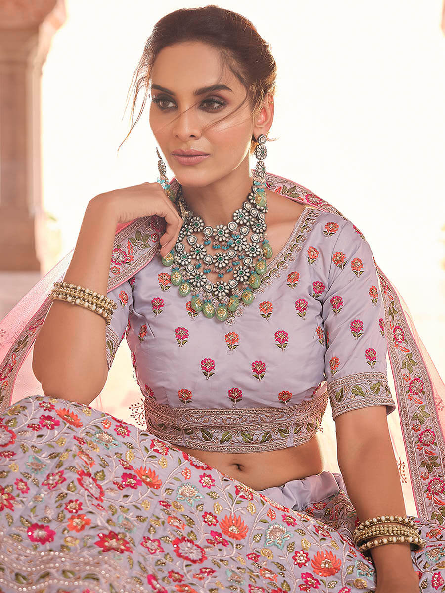 Grey Designer Hand work Lehenga