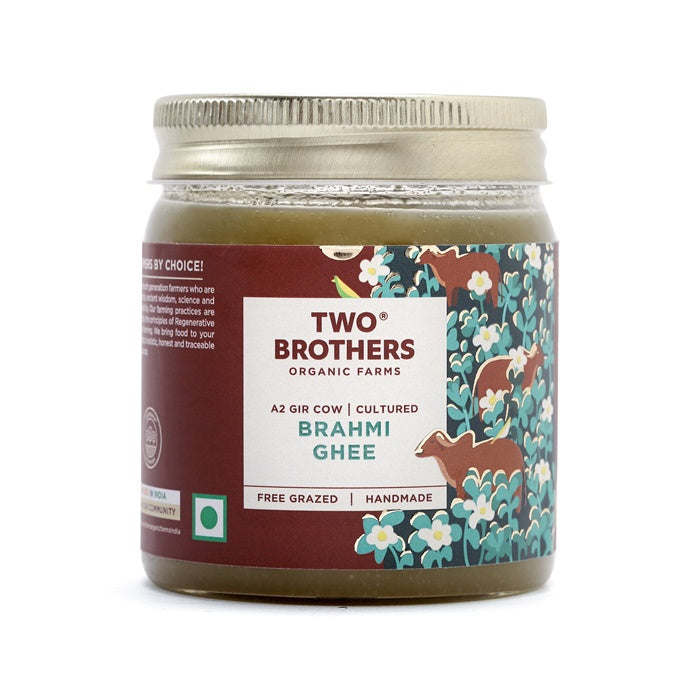 Two Brothers Organic Farms Brahmi Ghee | A2 Gir Cow Ghee (Brahmi) | Cultured Cow Desi Ghee | Curd-Churned Bilona Ghee | Pure, Natural, And Healthy
