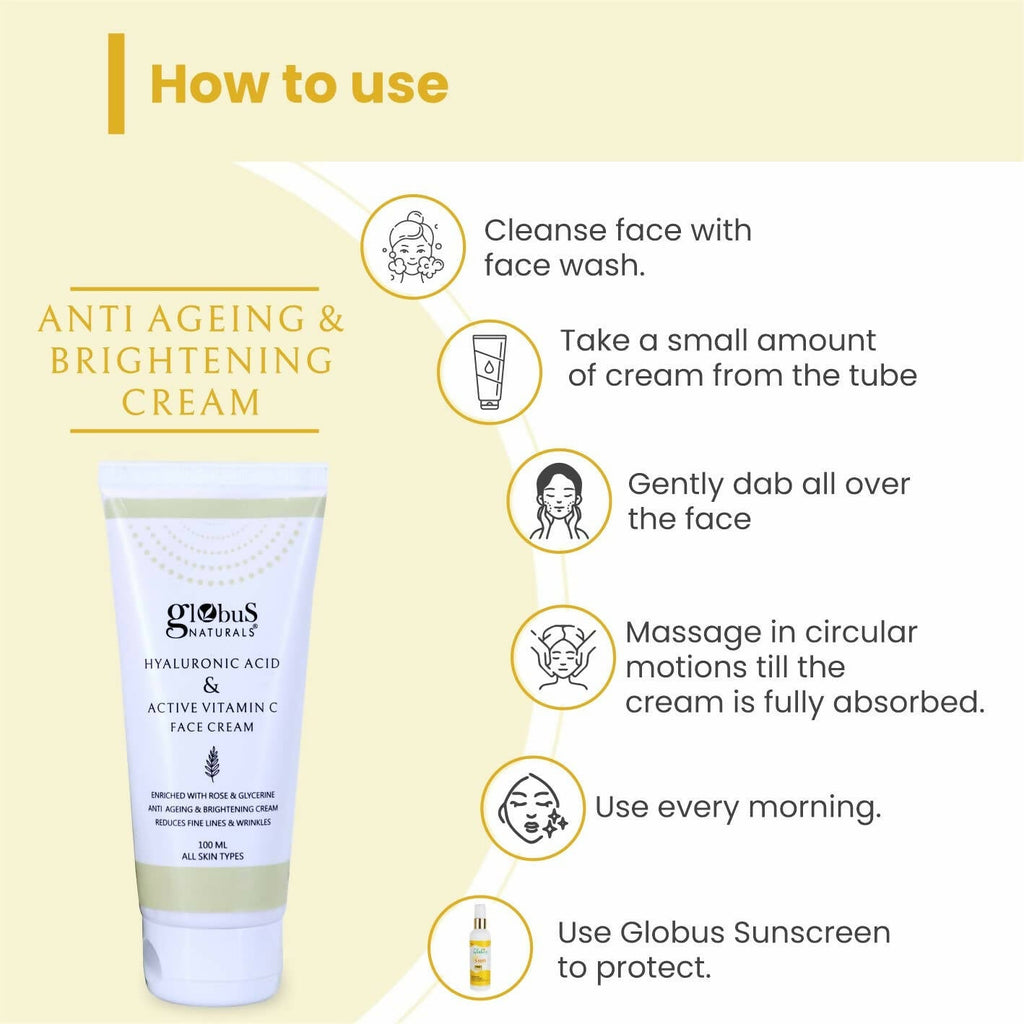 Globus Naturals Hyaluronic Acid & Vitamin C Anti Ageing Face Cream
