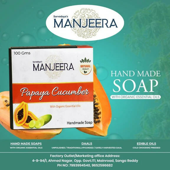 Manjeera Papaya Cucumber Hand Made Soap