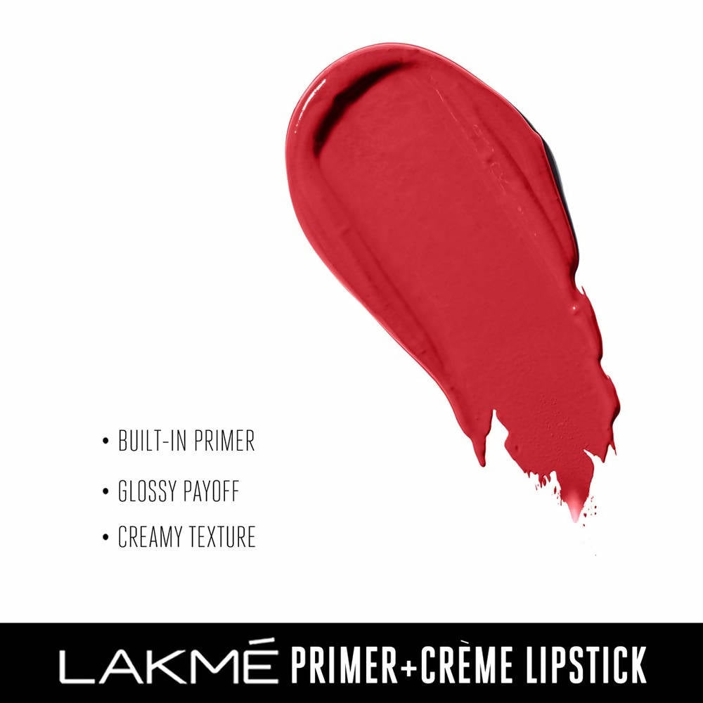 Lakme 9To5 Primer + Creme Lip Color - Red Rage CR3