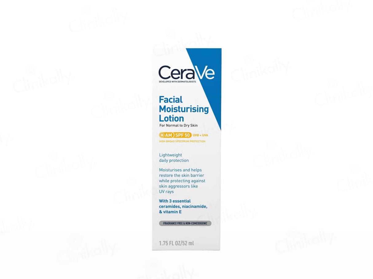 CeraVe AM Facial Moisturising Lotion For Normal to Dry Skin SPF 50