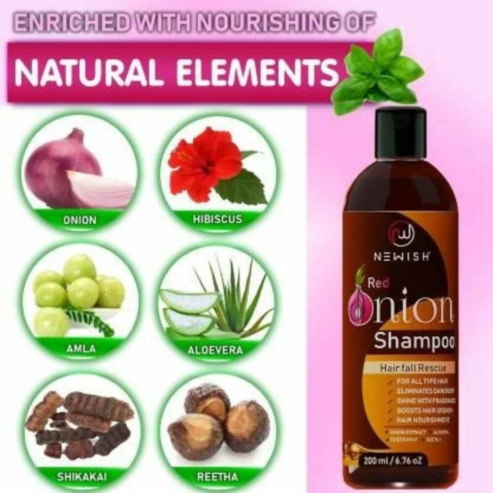 Newish Red Onion Shampoo For Hair Growth & Hair Fall Control