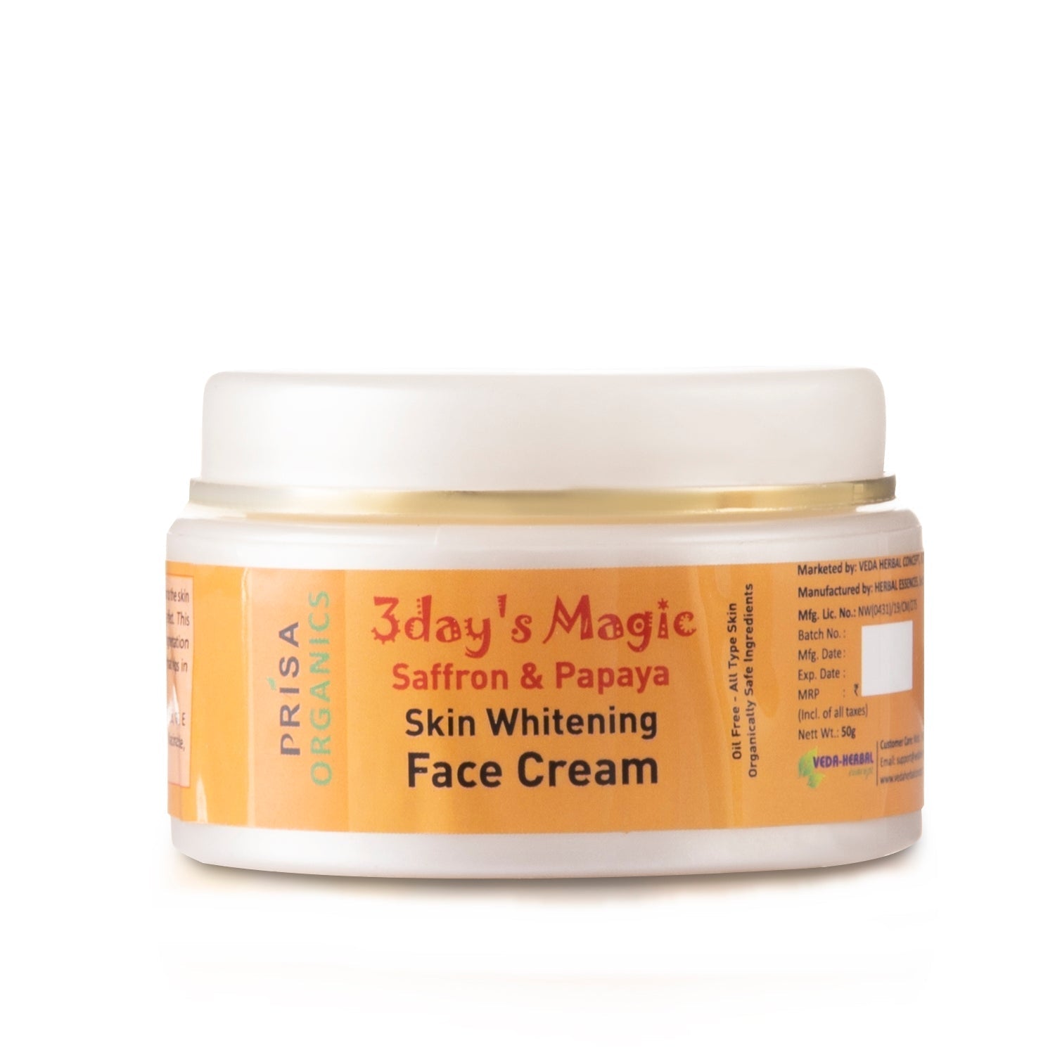 Prisa Organics 3 Day's Magic Face Cream