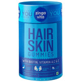 Zingavita Hair Skin Gummies with Biotin, Vitamin A C & E