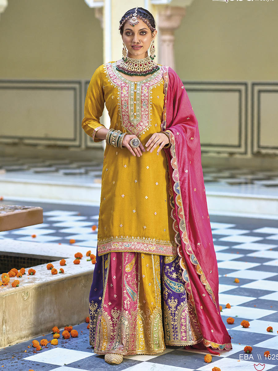 Multicolour Embroidered Sharara