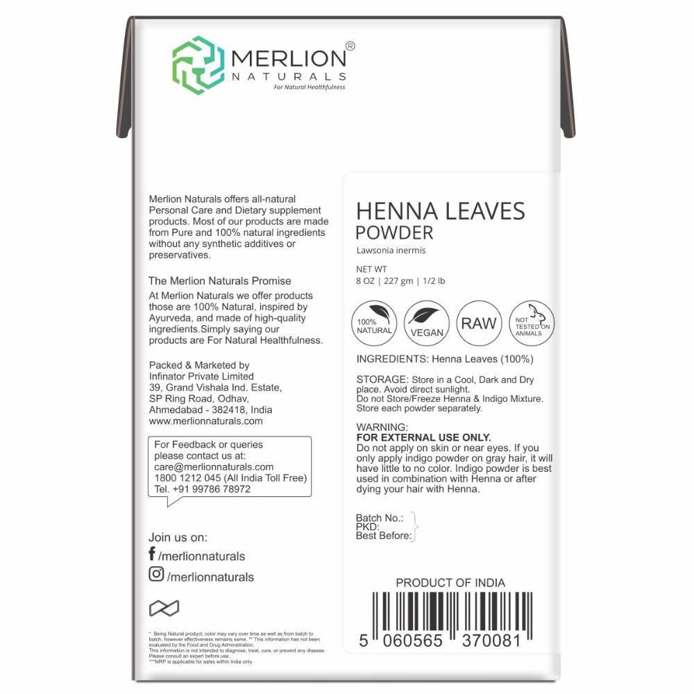 Merlion Naturals Henna Leaves Powder