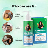 Nidhi's Grandmaa Secret 13 Herbs Hair Oil Handmade Natural Hair Oil With Coconut Oil, Curry Leaves & More Hair Fall Control Oil For Dry Damaged Hair