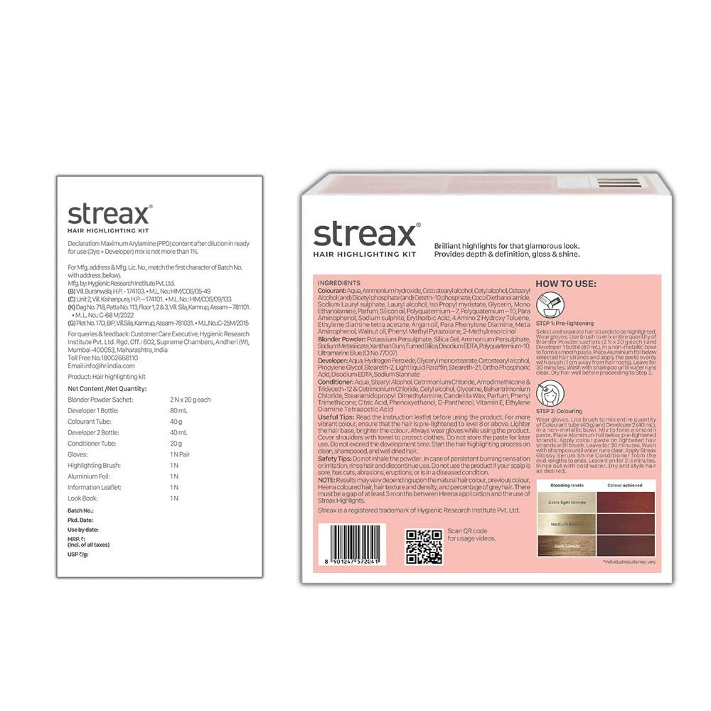 Streax Hair Color Highlighting Kit - Latte Brown