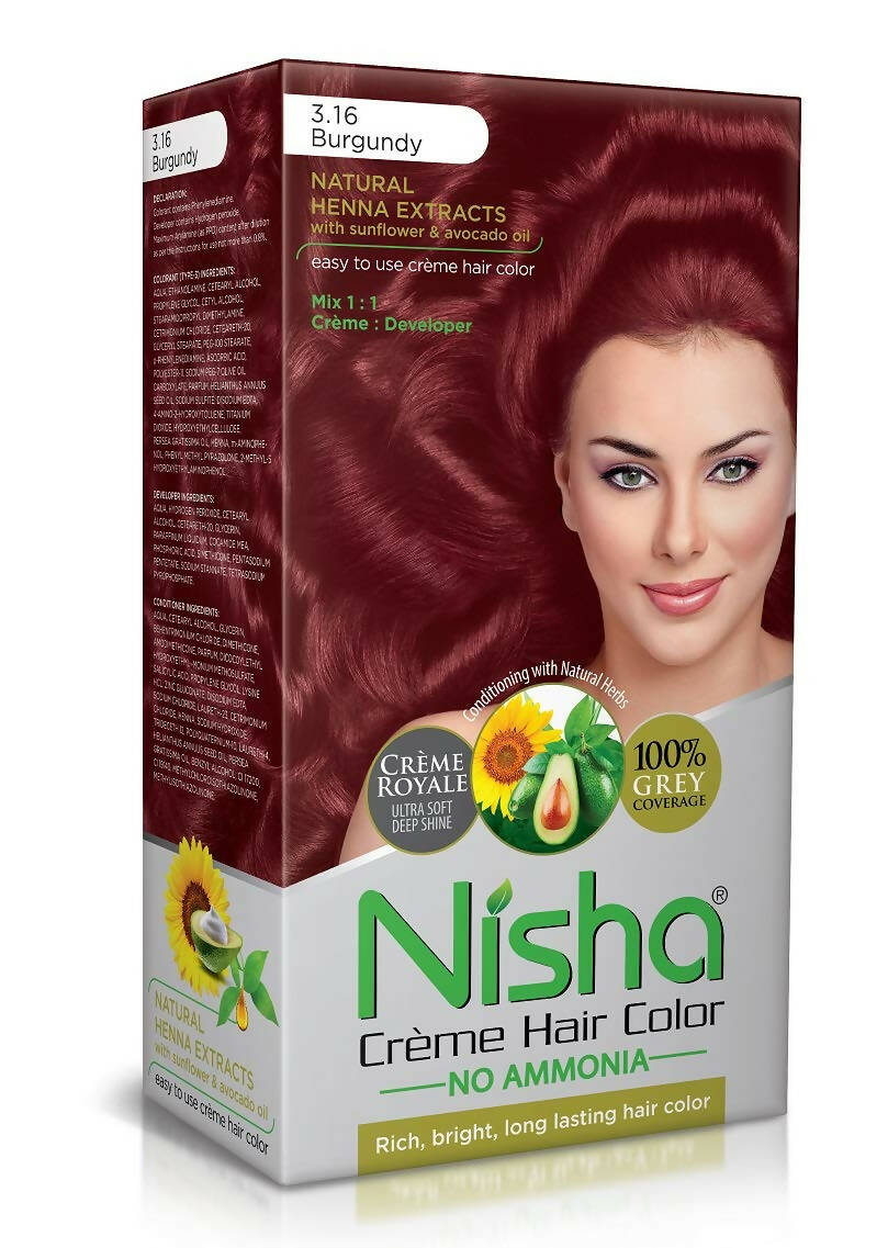 Nisha Creme Hair Color Burgundy