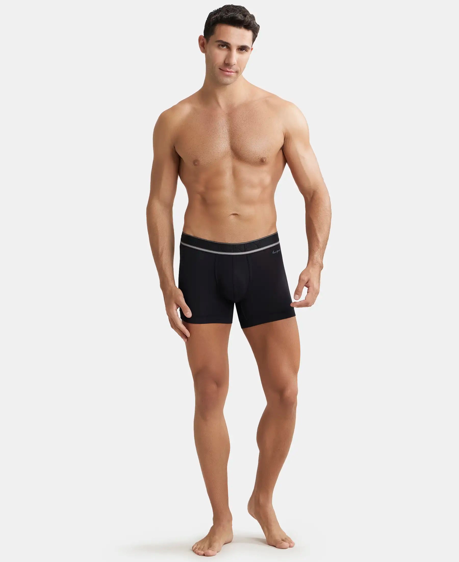 Tencel Micro Modal Elastane Stretch Solid Trunk with Natural StayFresh Properties - Black
