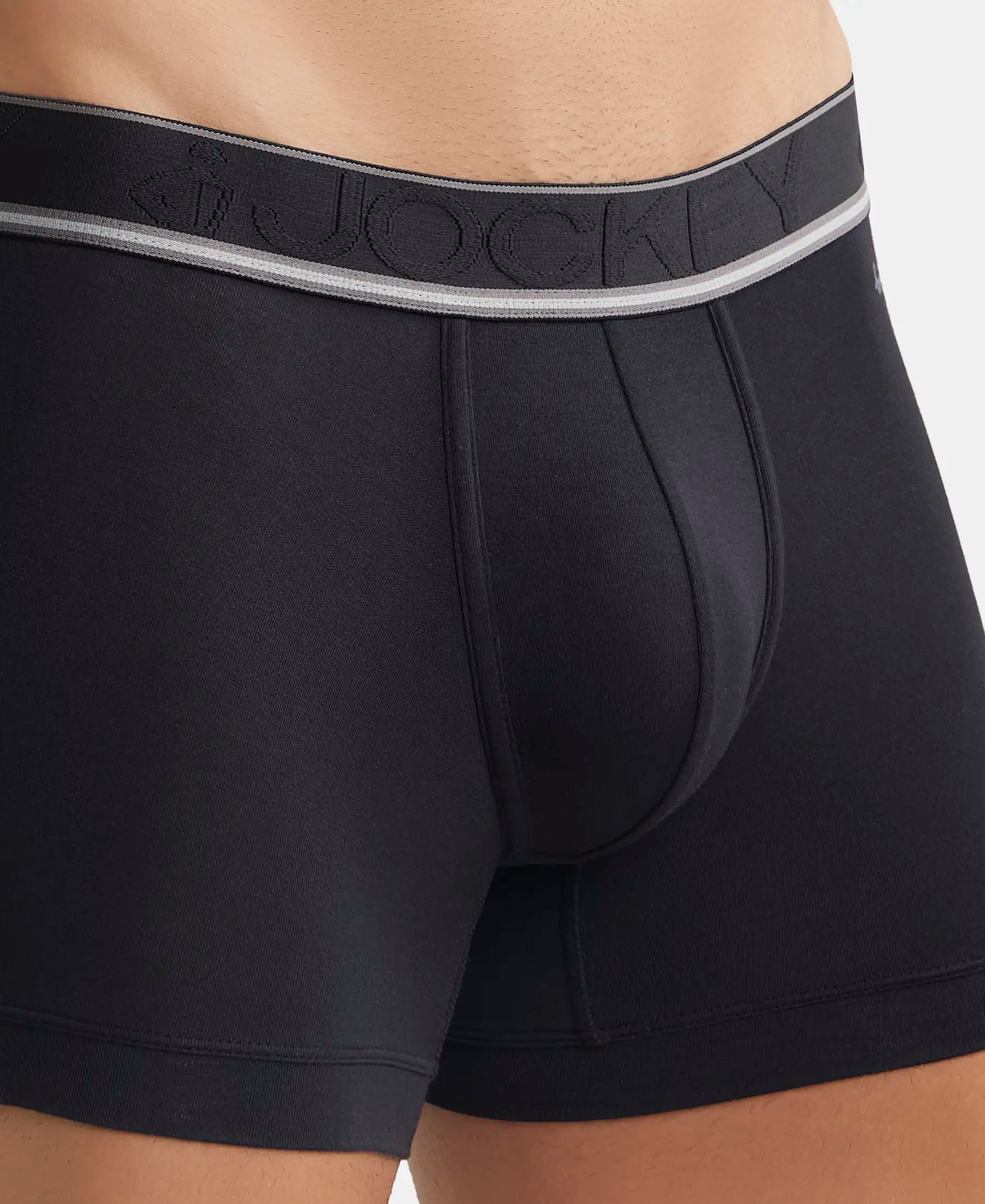 Tencel Micro Modal Elastane Stretch Solid Trunk with Natural StayFresh Properties - Black