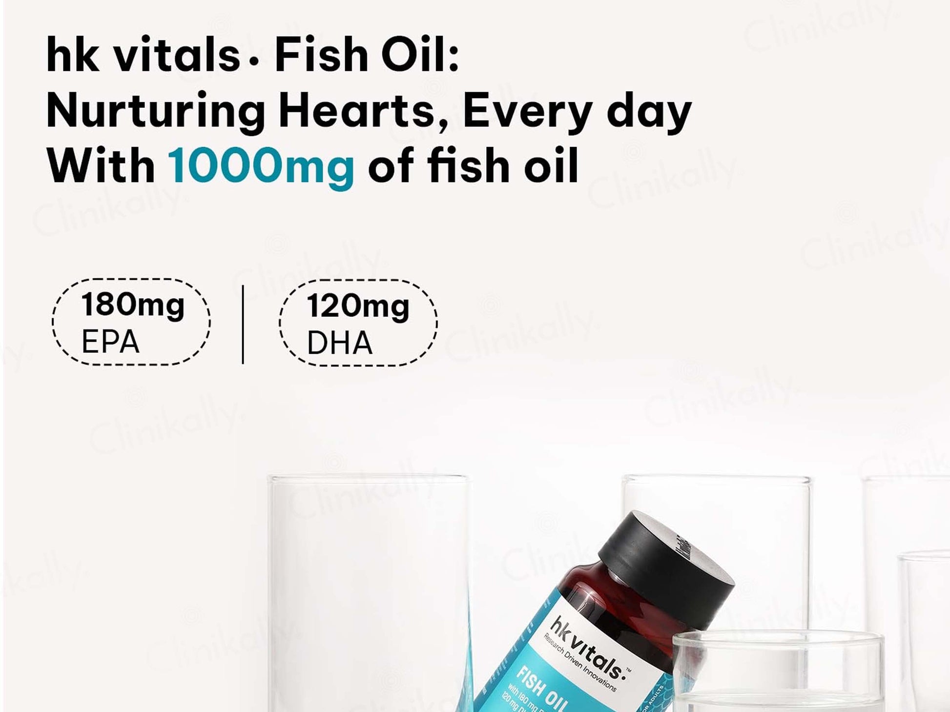 HK Vitals Fish Oil 1000mg with 180mg EPA and 120mg DHA Capsule