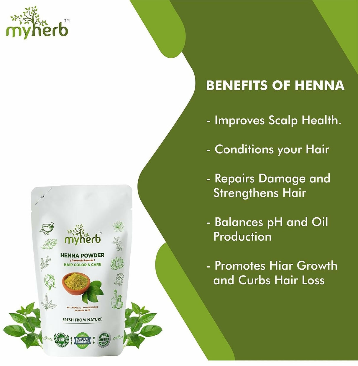 Myherb Pure Natural Organic Henna Powder