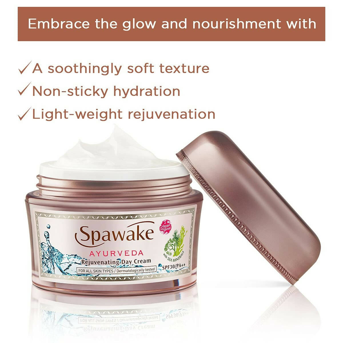 Spawake Ayurveda Face Cream, Rejuvenating Day Cream with SPF 30 PA++