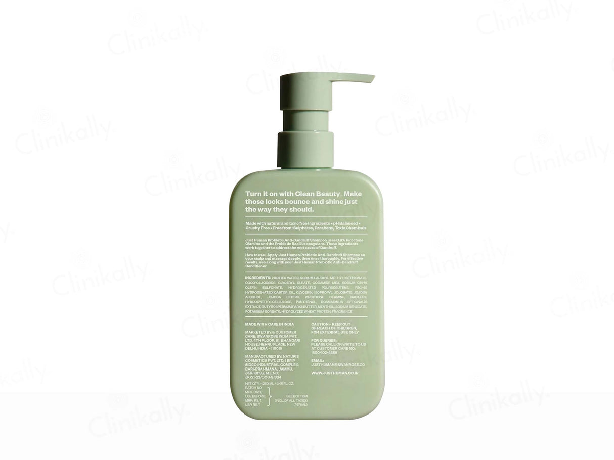 Justhuman Probiotic Anti-Dandruff Shampoo