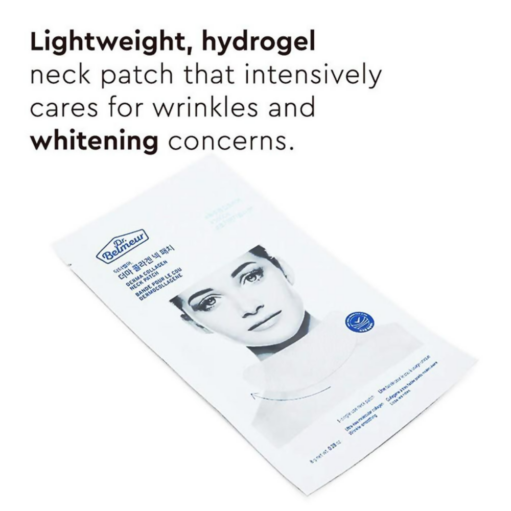 The Face Shop Dr.Belmeur Derma Collagen Hydrogel Neck Patches, Smooths Wrinkles On Neck Instantly