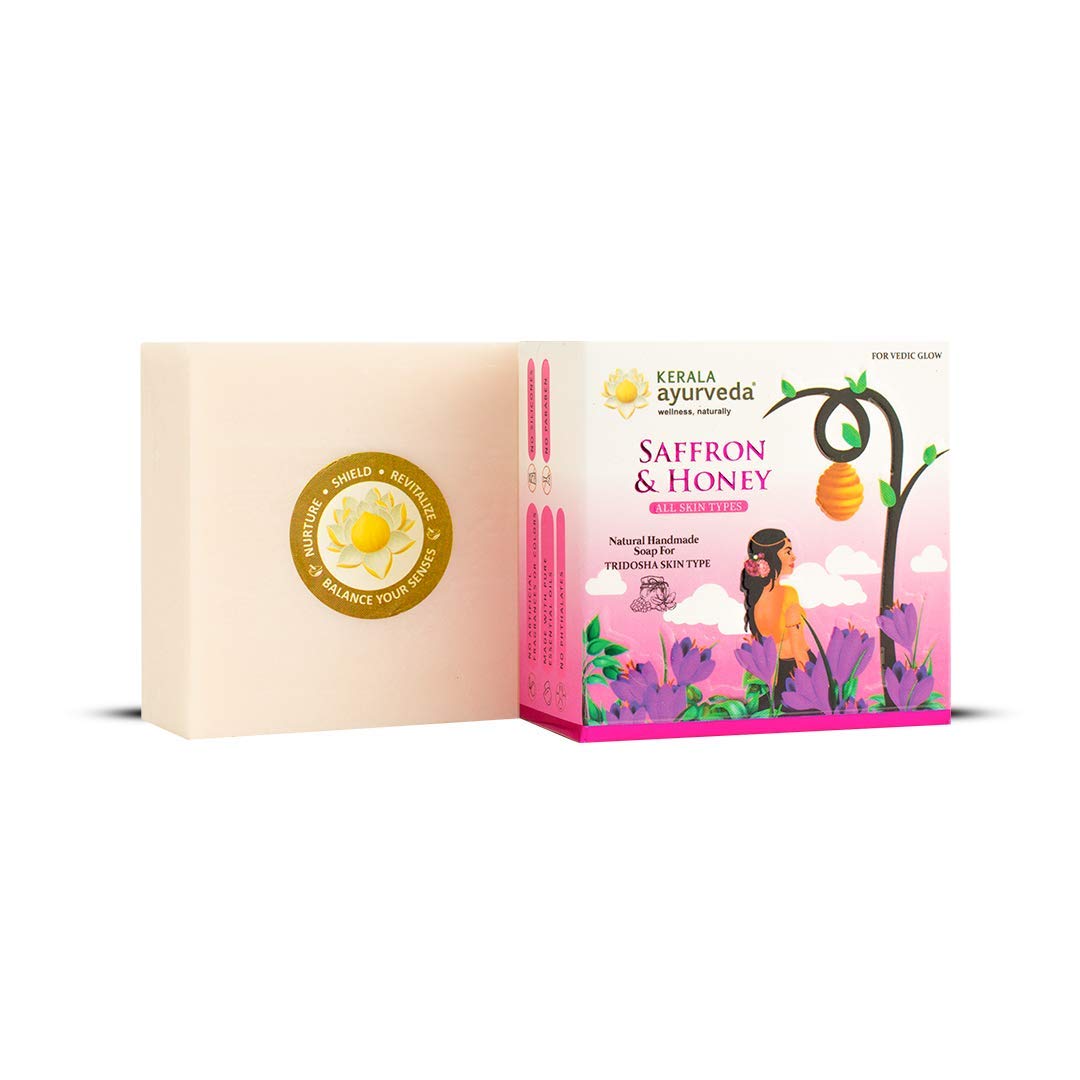 Kerala Ayurveda Natural Handmade Saffron & Honey Soap