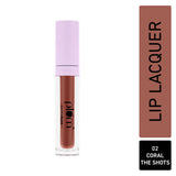 Plum Glassy Glaze Lip Lacquer 3-in-1 Lipstick + Lip Balm + Gloss02 Coral The Shots