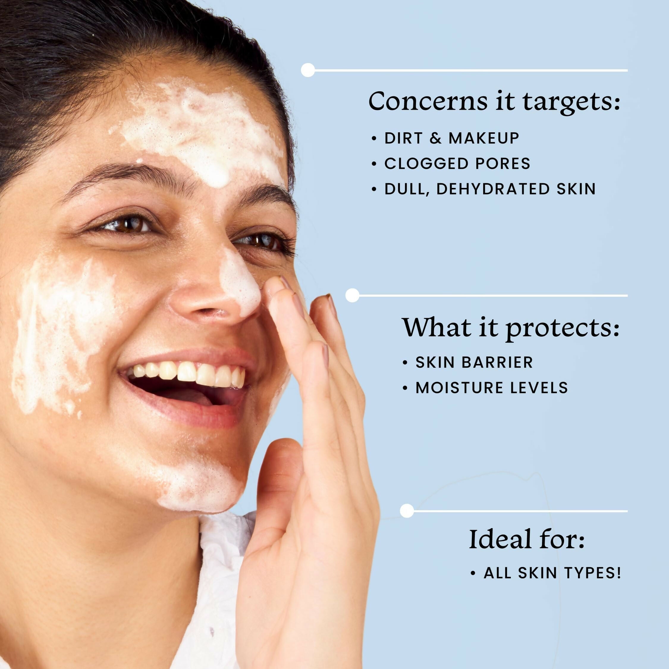 Foxtale The Daily Duet Gentle Cleanser Hydrating Face Wash For Pore Cleansing, Dirt Control, Makeup Remover, For All Skin Types
