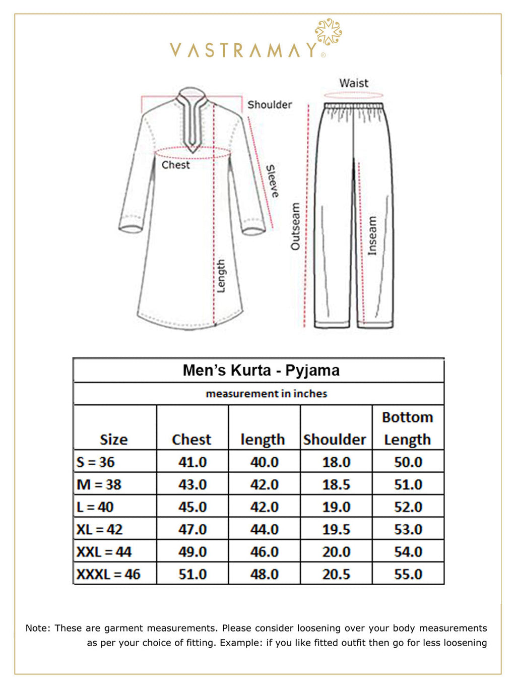 VM By VASTRAMAY Men's Cream Solid Kurta with White Pyjama Set