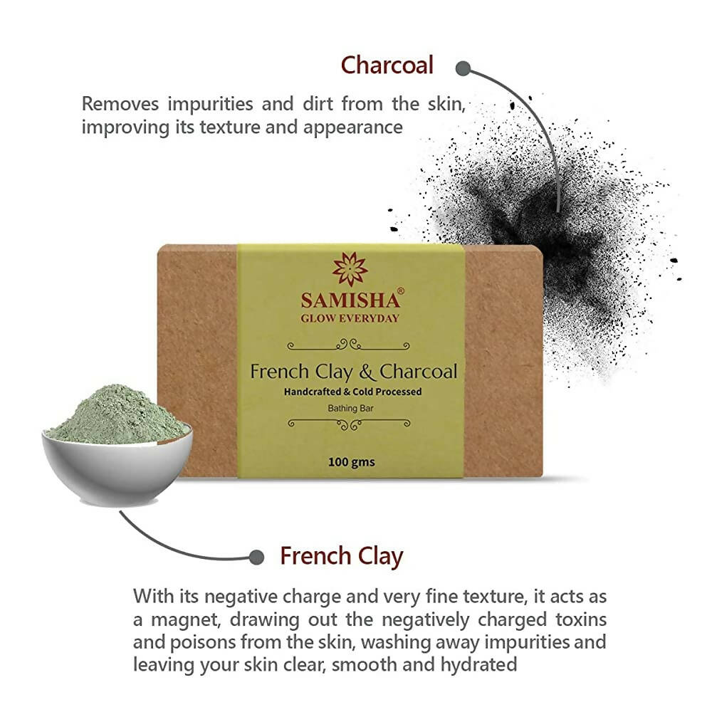 Samisha Organic French Green Clay & Charcoal Deep Cleansing Bath Bar