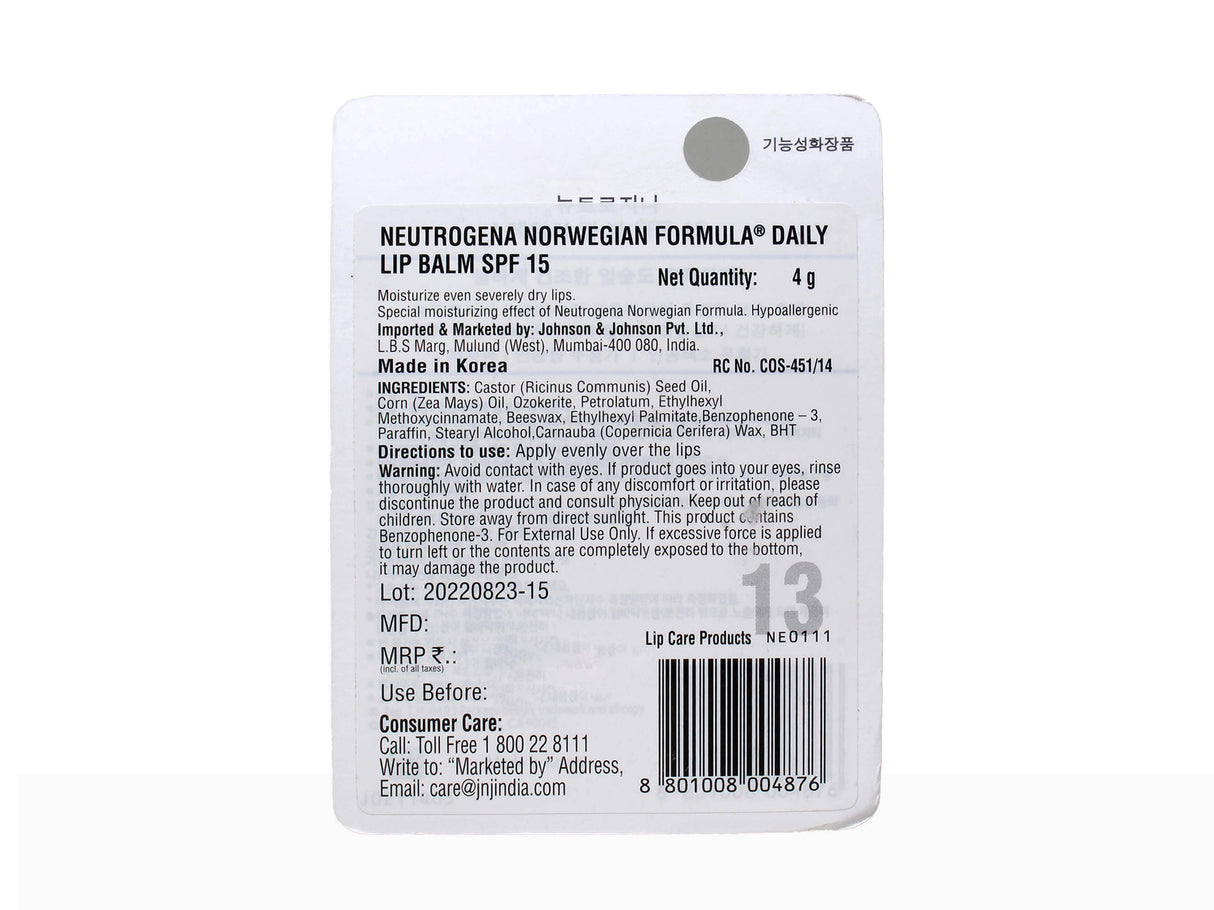 Neutrogena Daily Lip Balm SPF 20